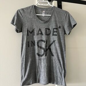 Made in SK American Apparel Gray Fitted Short Sleeve T-Shirt